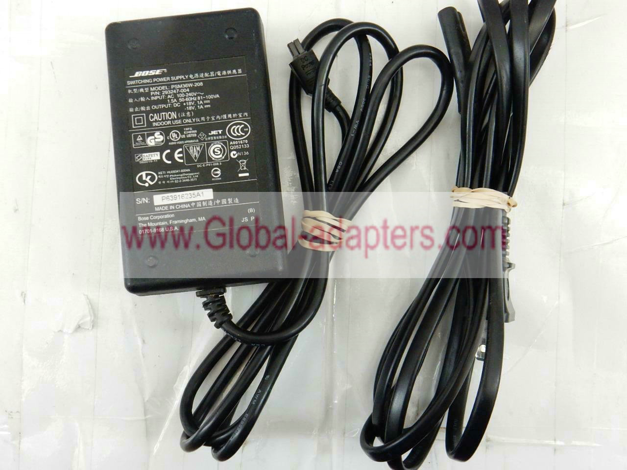 New 18V 1A Power Supply Adaptor for Bose SoundDock Series II 2 PSM36W-208 - Click Image to Close